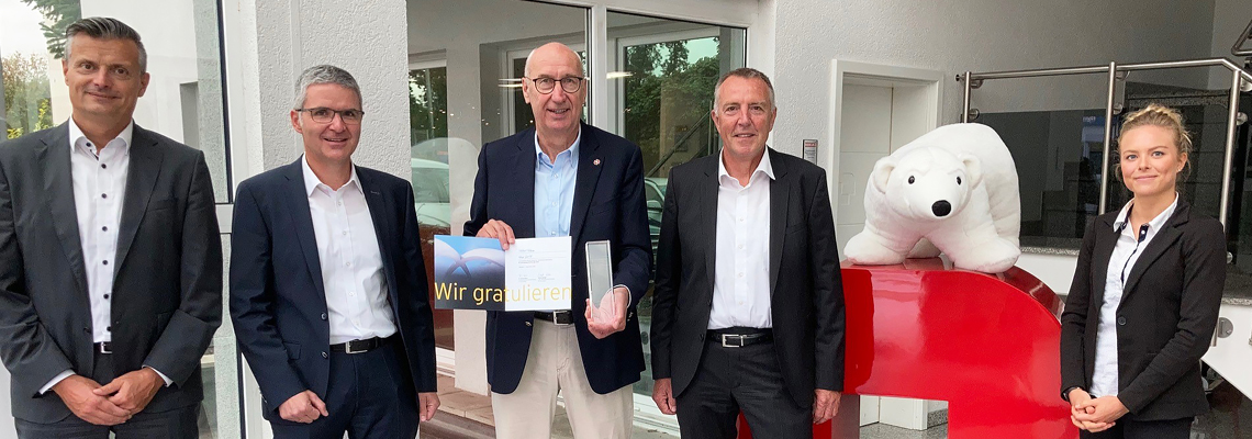 Foto von links „2G konform“: Thomas Keller (LGT Bank AG), Johannes Kefer (EY), Helmut Hilzinger, Bernhard Muthsam (EY), und Nicola Cordes (EY) 